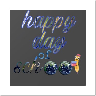 Happy 100th Day of School 100 Days of School Teacher Student T-Shirt T-Shirt Posters and Art